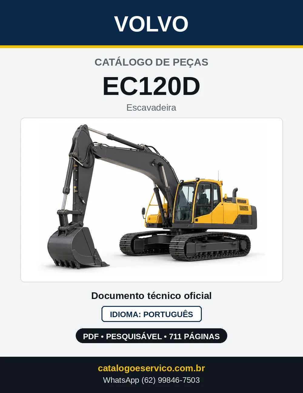 Capa do Catálogo de Peças Volvo EC120D – escavadeira