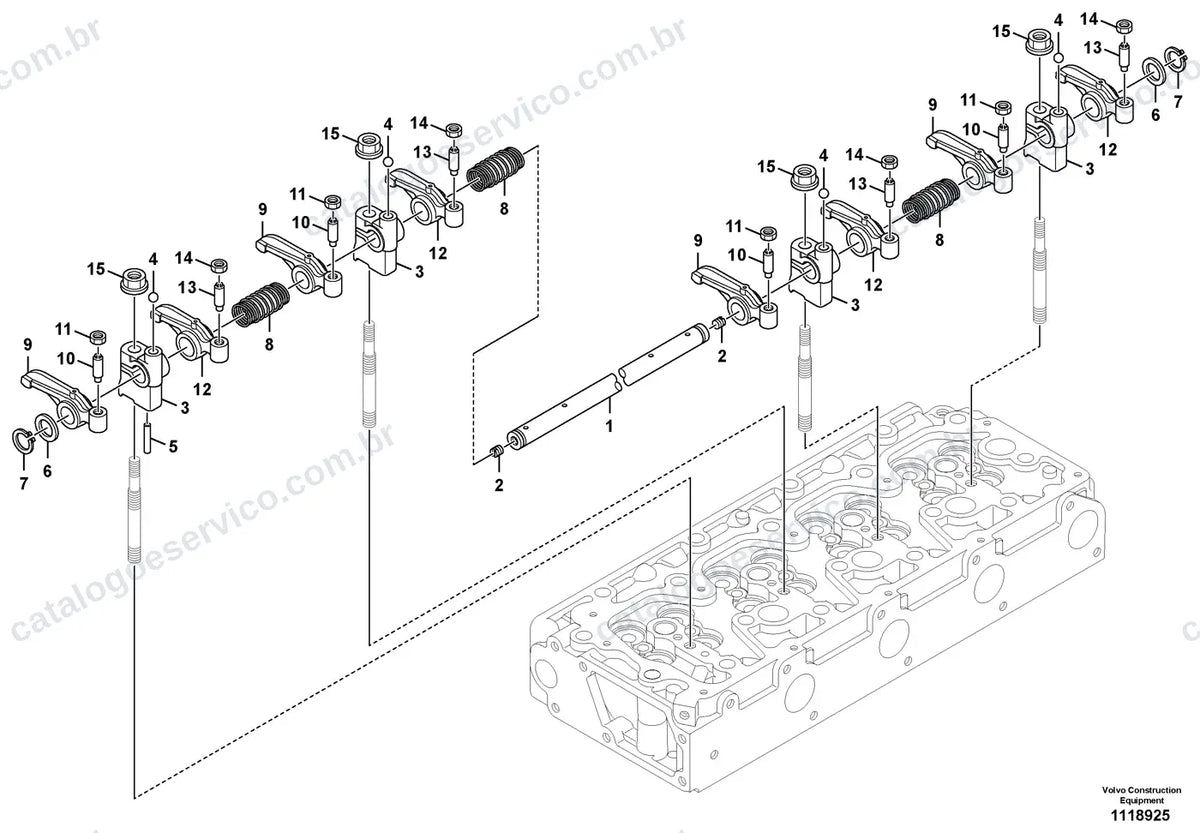 Vista explodida – motor – Catálogo de Peças Volvo EC130E AGC4