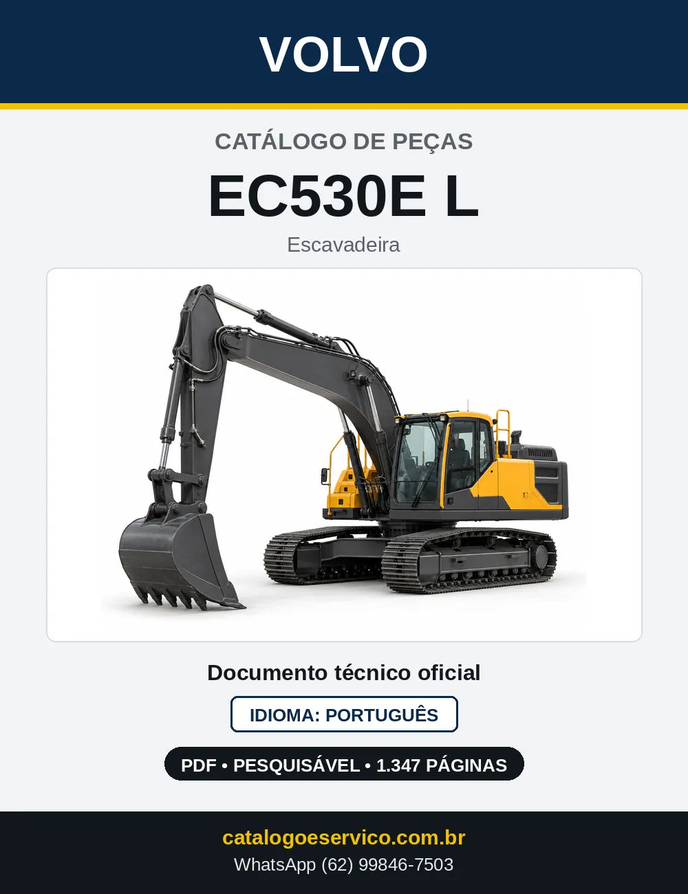 Capa do Catálogo de Peças Volvo EC530E L – escavadeira