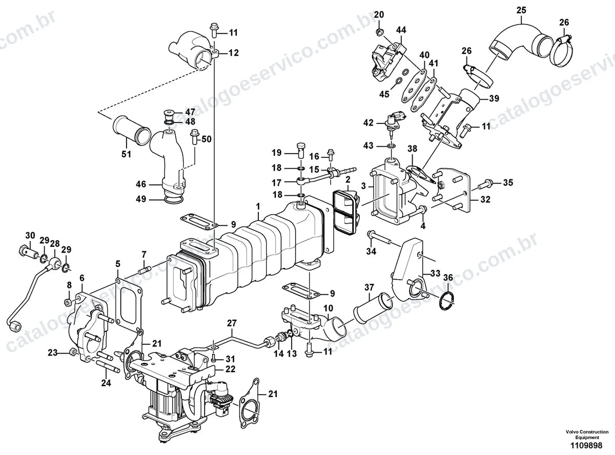 Vista explodida – motor – Catálogo de Peças Volvo ECR145F L5