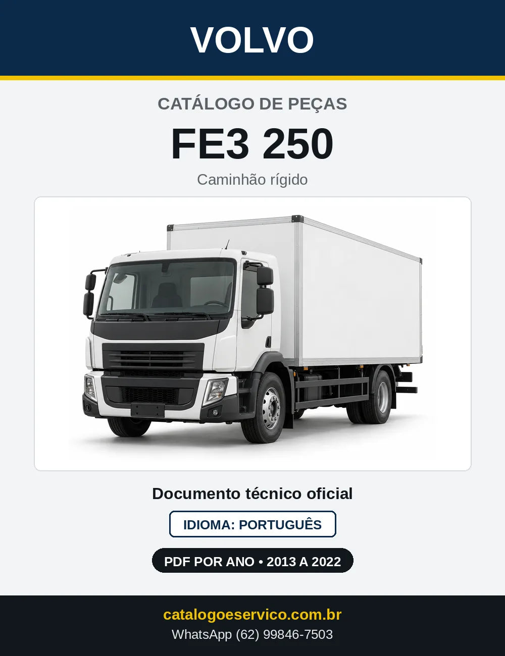 Capa do Catálogo de Peças Volvo FE3 250 – caminhão