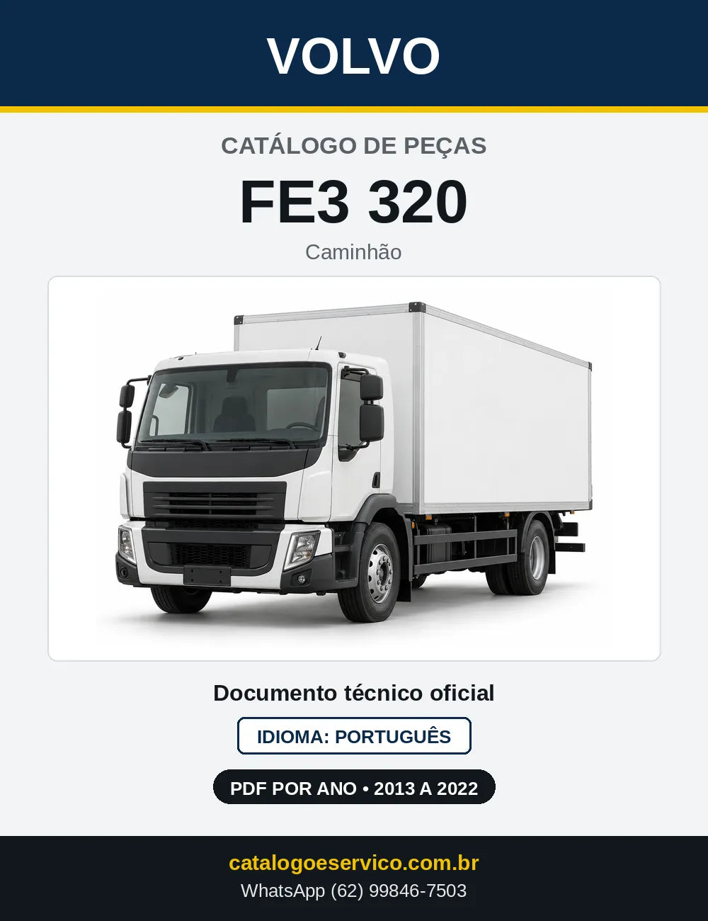 Capa do Catálogo de Peças Volvo FE3 320 – caminhão