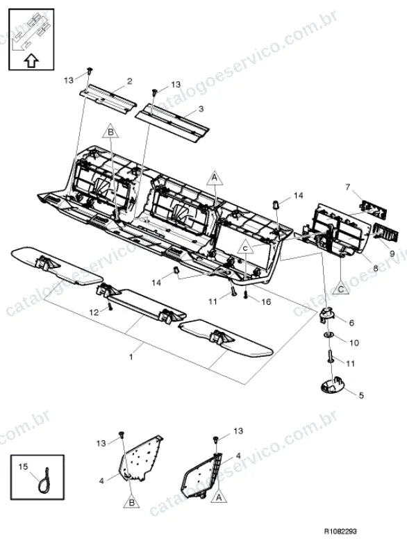 Vista explodida – carroceria, cabina e interior – Catálogo de Peças Volvo FE (3)