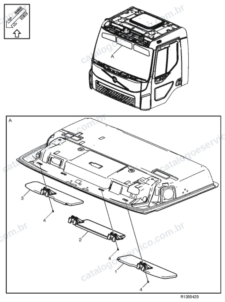 Vista explodida – carroceria, cabina e interior – Catálogo de Peças Volvo FEE (3)