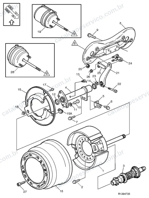Vista explodida – freio – Catálogo de Peças Volvo FH 660