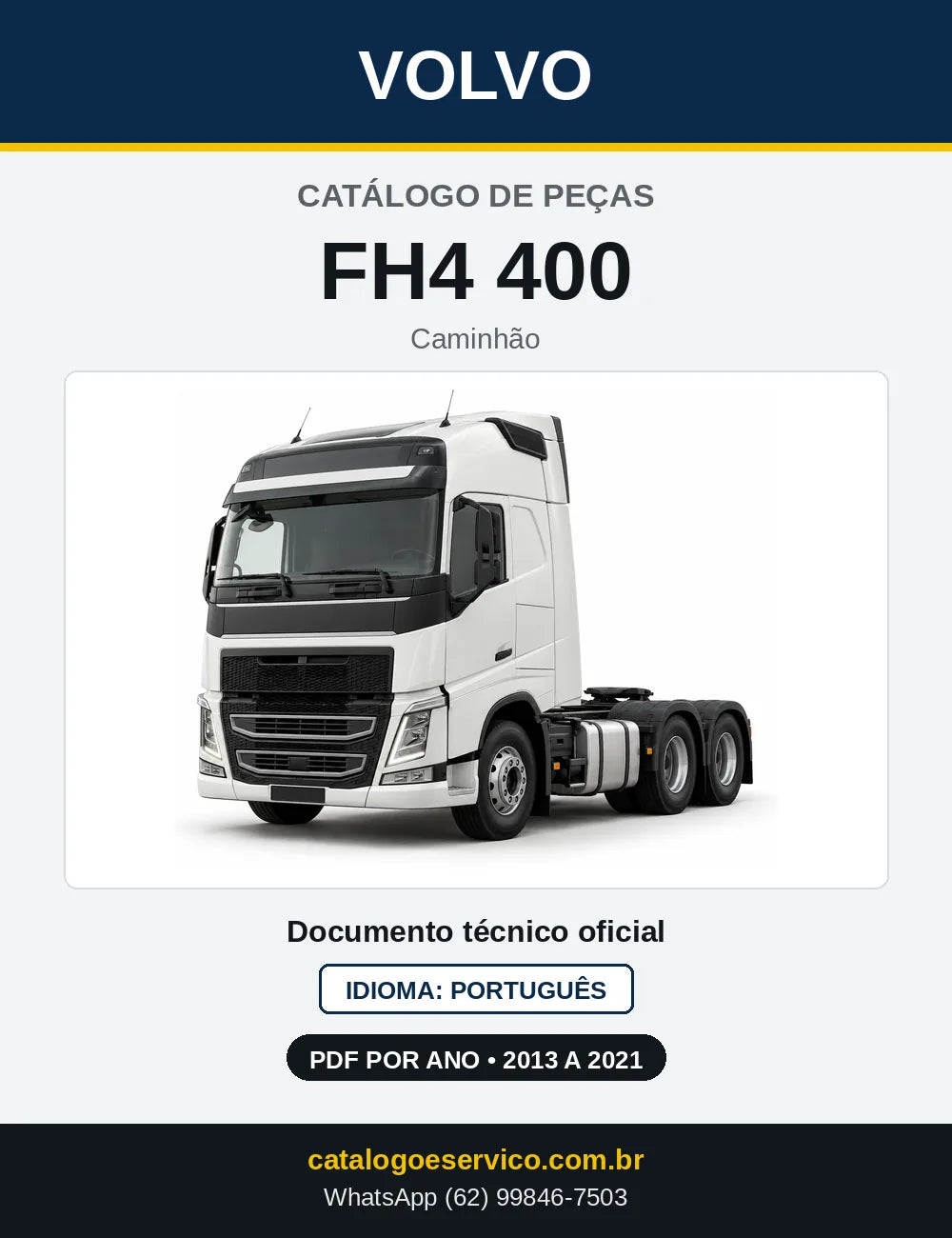 Capa do Catálogo de Peças Volvo FH4 400 – caminhão