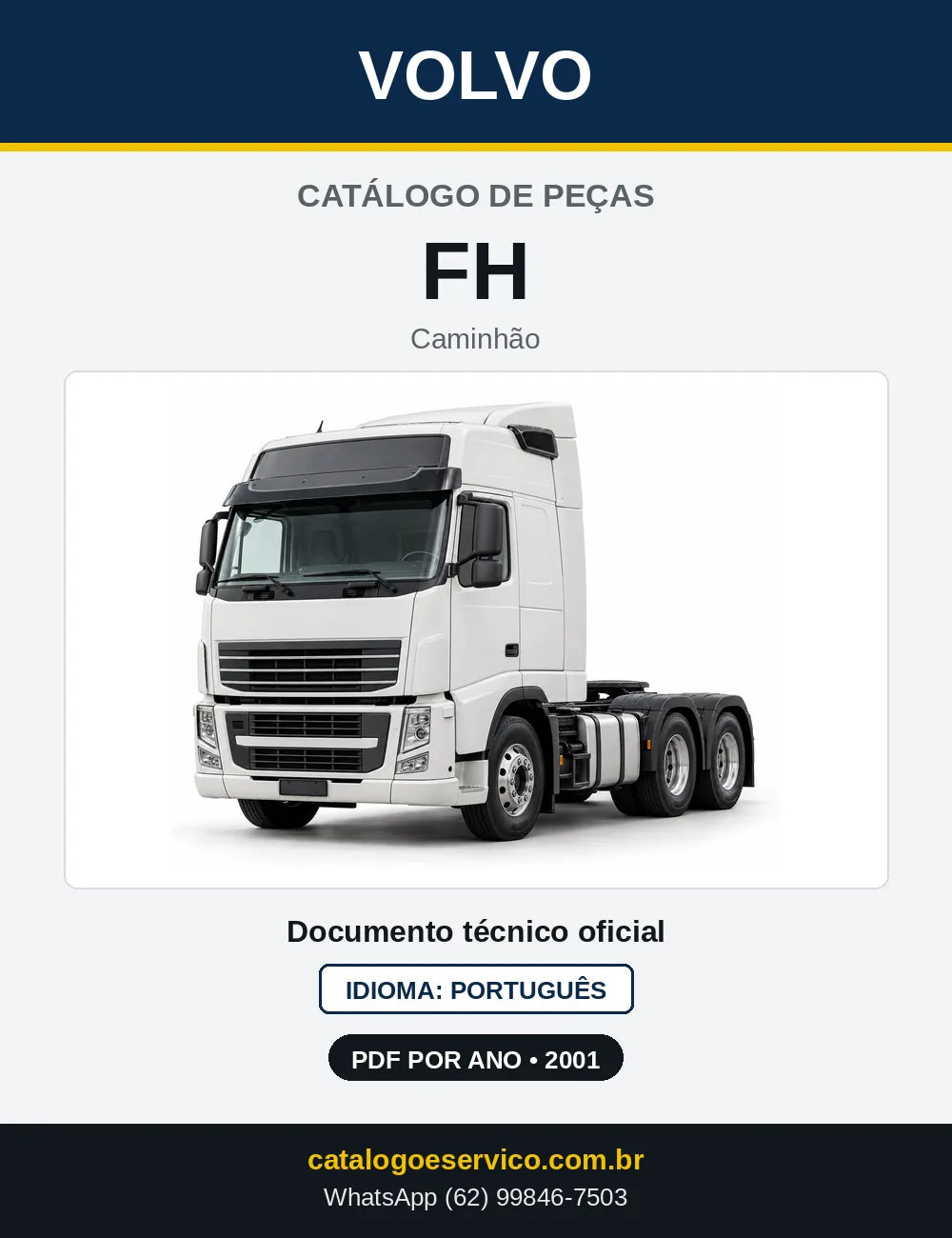 Capa do Catálogo de Peças Volvo FH – caminhão