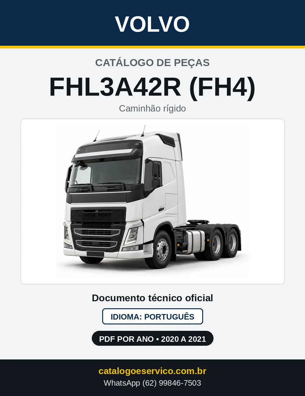 Capa do Catálogo de Peças Volvo FHL3A42R (FH4) – caminhão