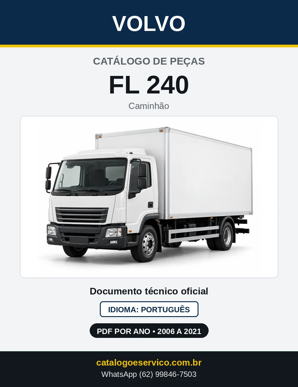 Capa do Catálogo de Peças Volvo FL 240 – caminhão