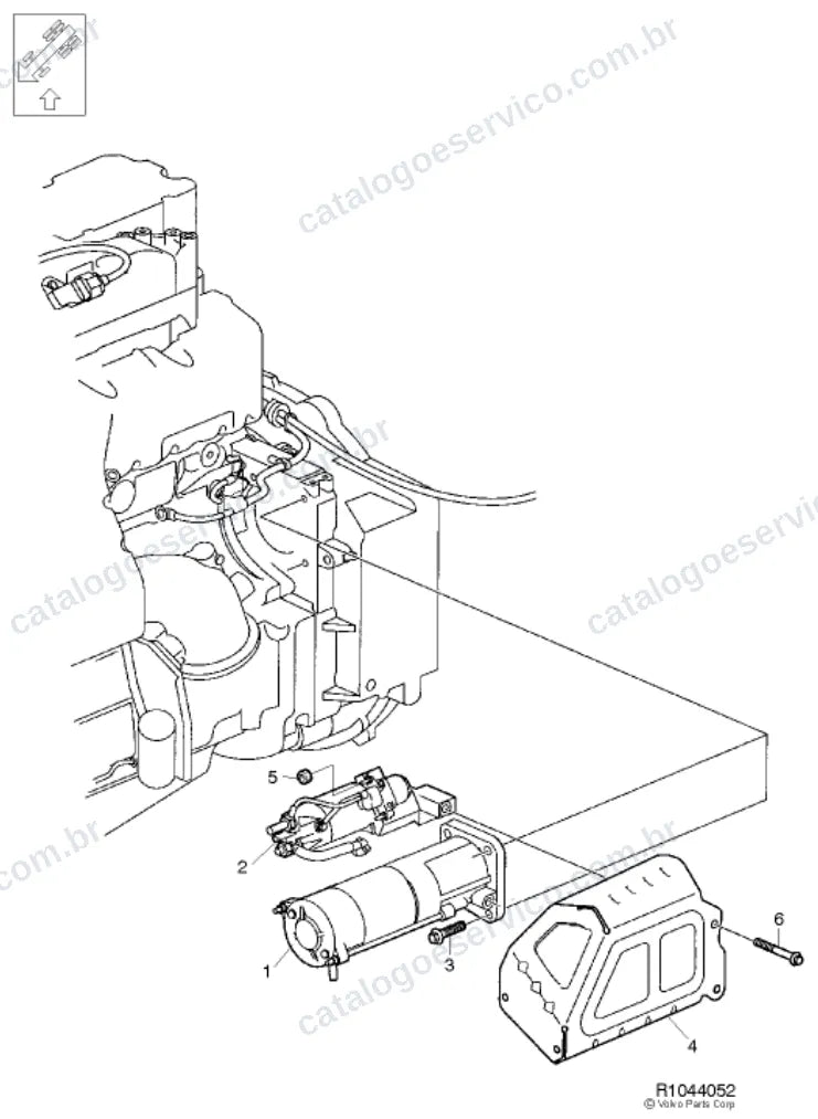 Vista explodida – sistema elétrico, iluminação e instrumentos – Catálogo de Peças Volvo FL 280