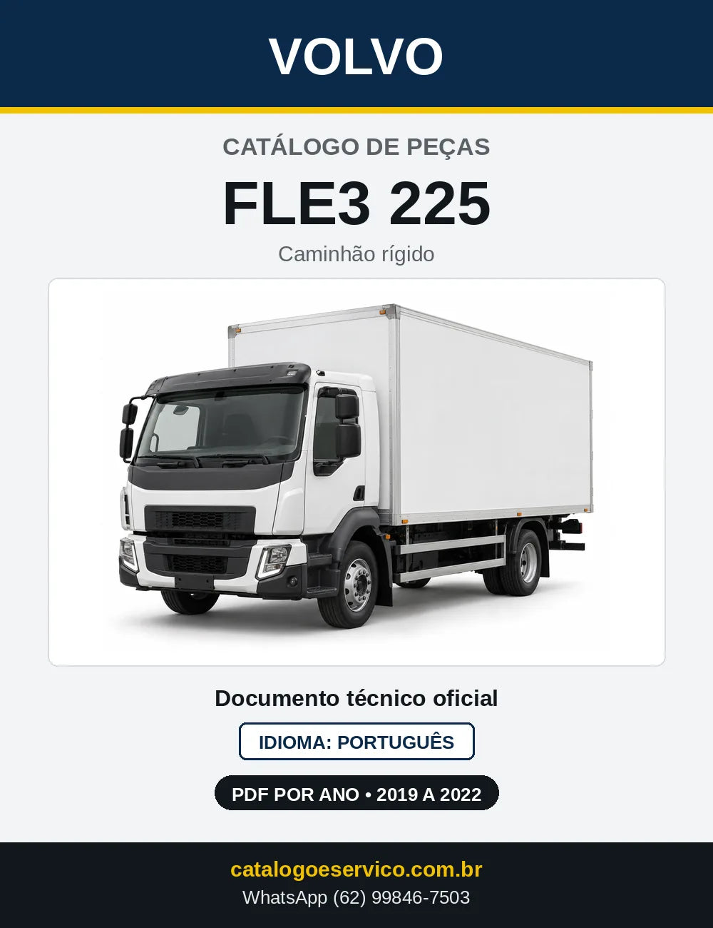 Capa do Catálogo de Peças Volvo FLE3 225 – caminhão