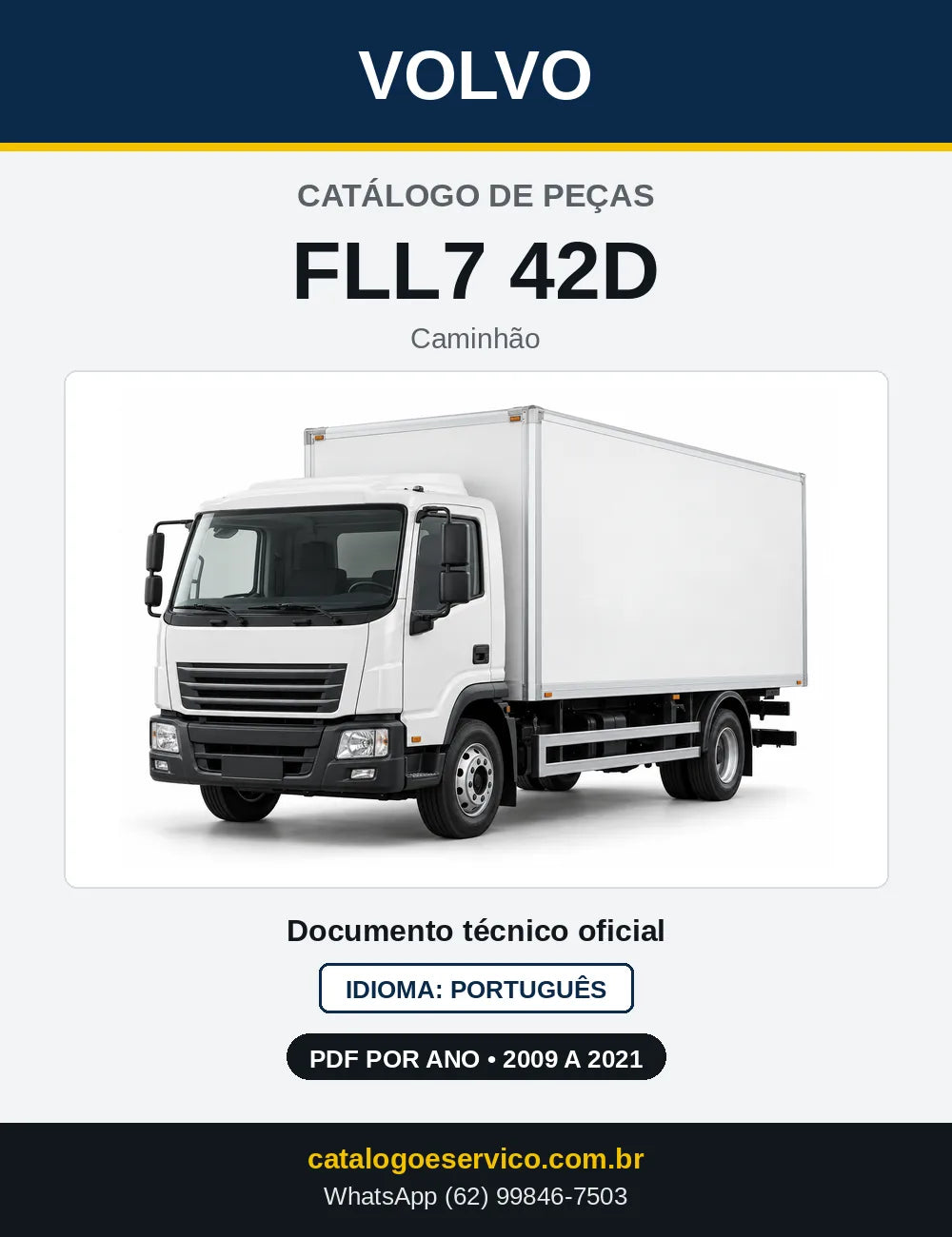 Capa do Catálogo de Peças Volvo FLL7 42D – caminhão