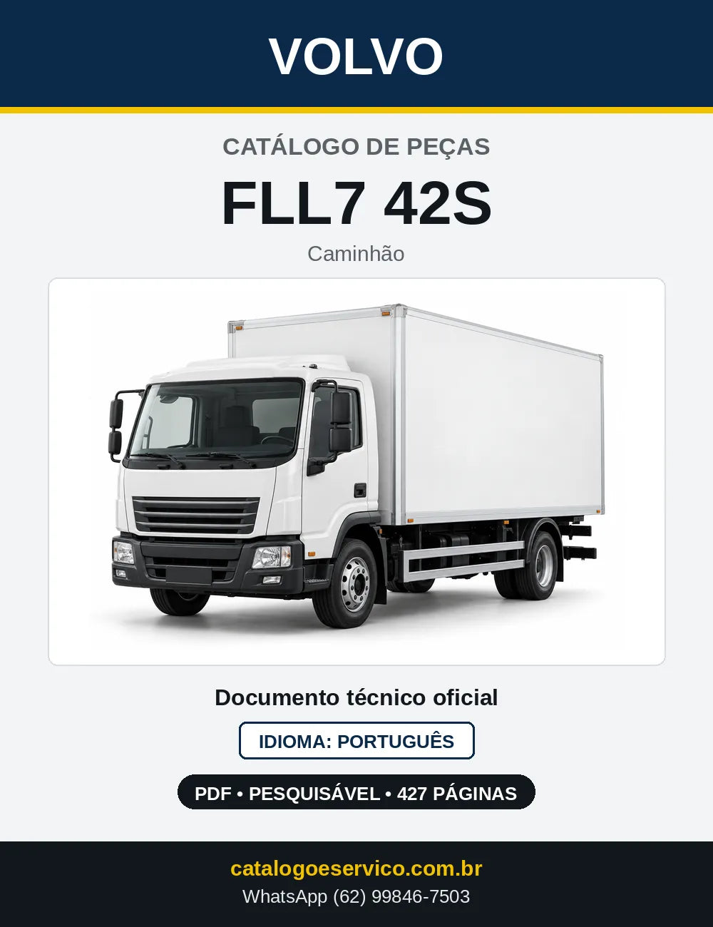 Capa do Catálogo de Peças Volvo FLL7 42S – caminhão