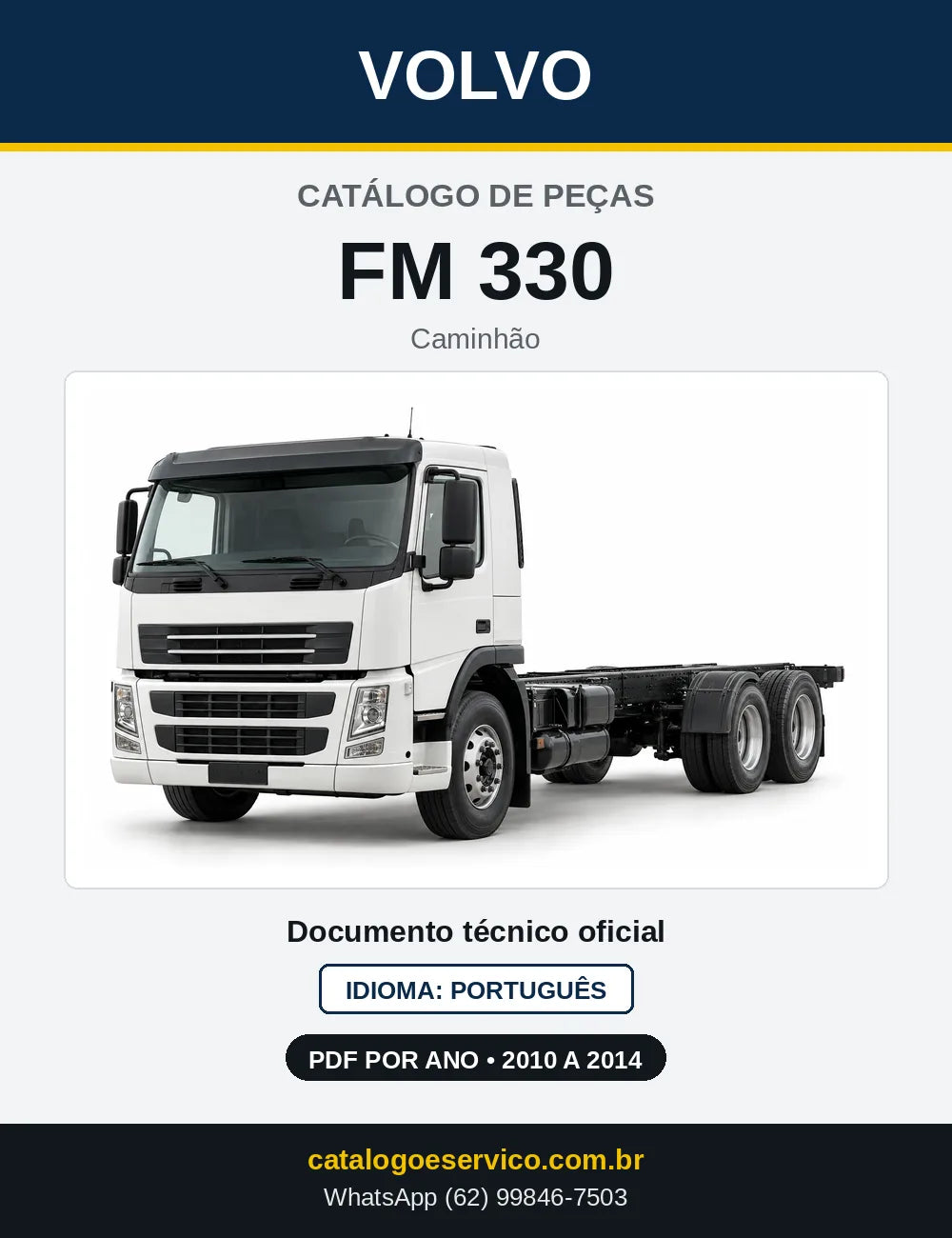 Capa do Catálogo de Peças Volvo FM 330 – caminhão