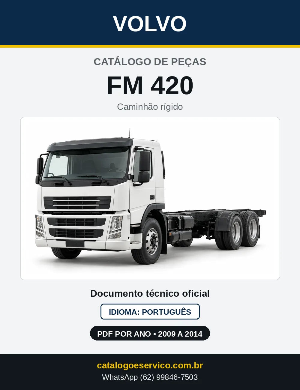 Capa do Catálogo de Peças Volvo FM 420 – caminhão