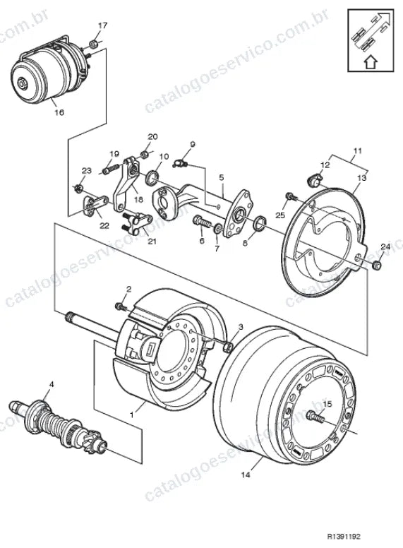 Vista explodida – freio – Catálogo de Peças Volvo FM11 42T