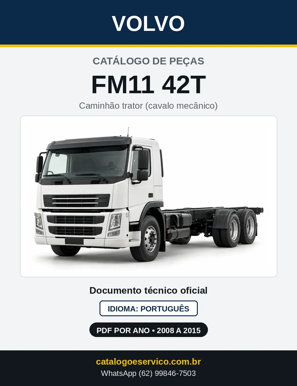Capa do Catálogo de Peças Volvo FM11 42T – caminhão