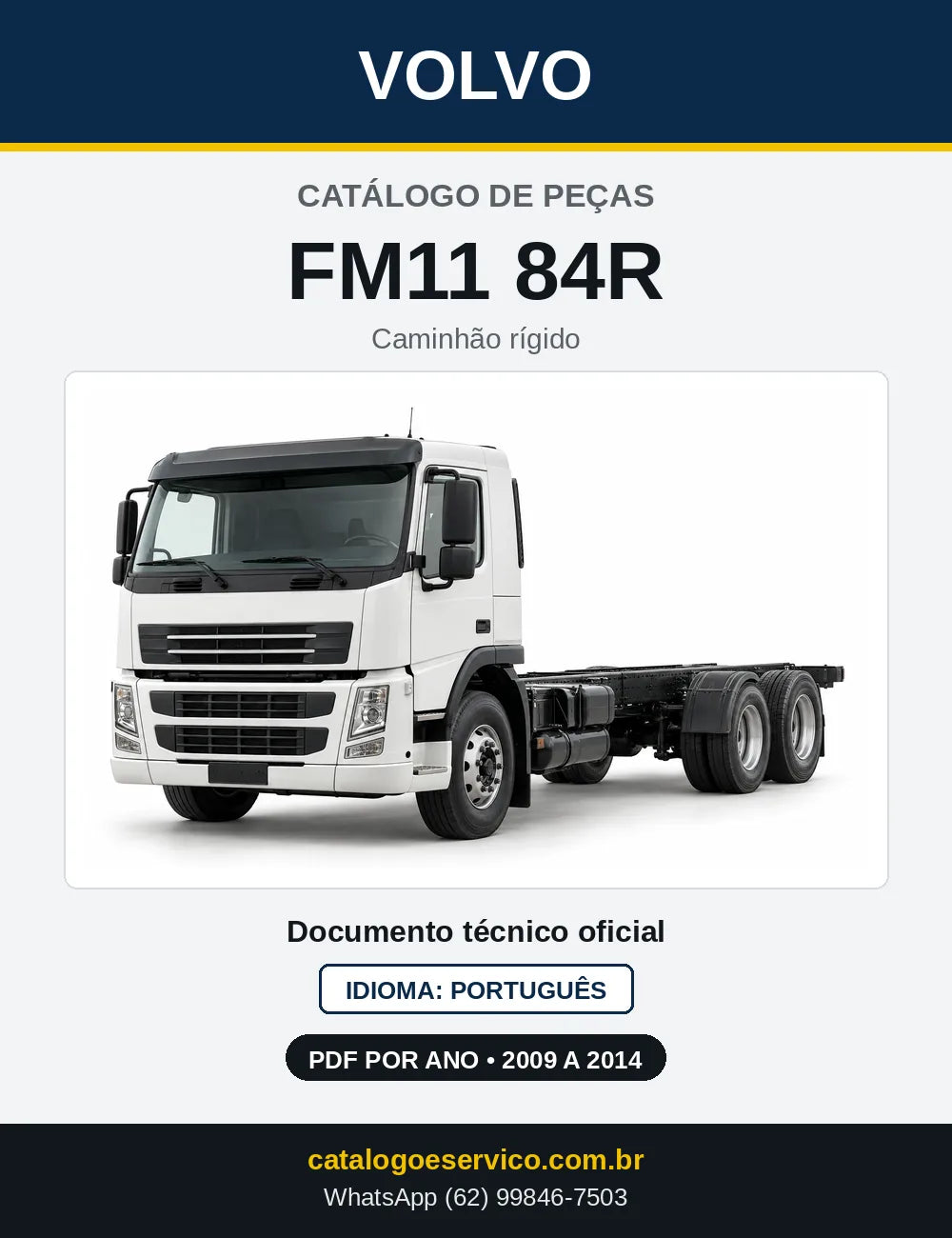 Capa do Catálogo de Peças Volvo FM11 84R – caminhão