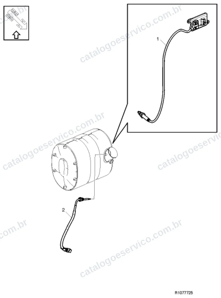 Vista explodida – motor com suporte ou coxim e equipamento – Catálogo de Peças Volvo FM11B42T (FM4)