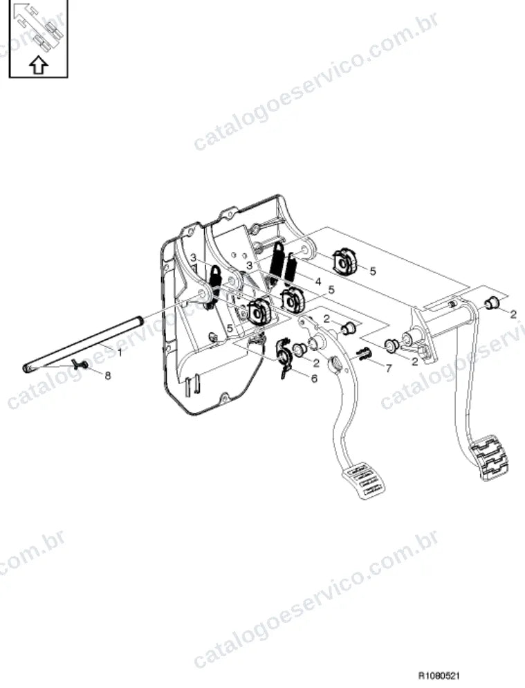 Vista explodida – freio – Catálogo de Peças Volvo FM11B62R (FM4)
