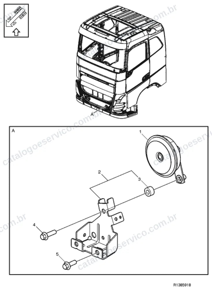 Vista explodida – sistema elétrico, iluminação e instrumentos – Catálogo de Peças Volvo FM11B64T (FM4)