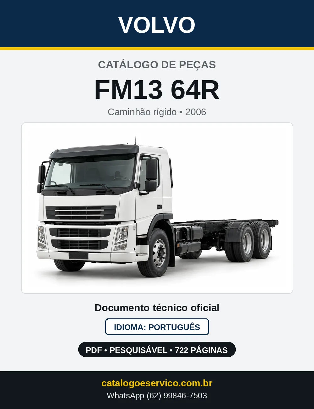 Capa do Catálogo de Peças Volvo FM13 64R – caminhão