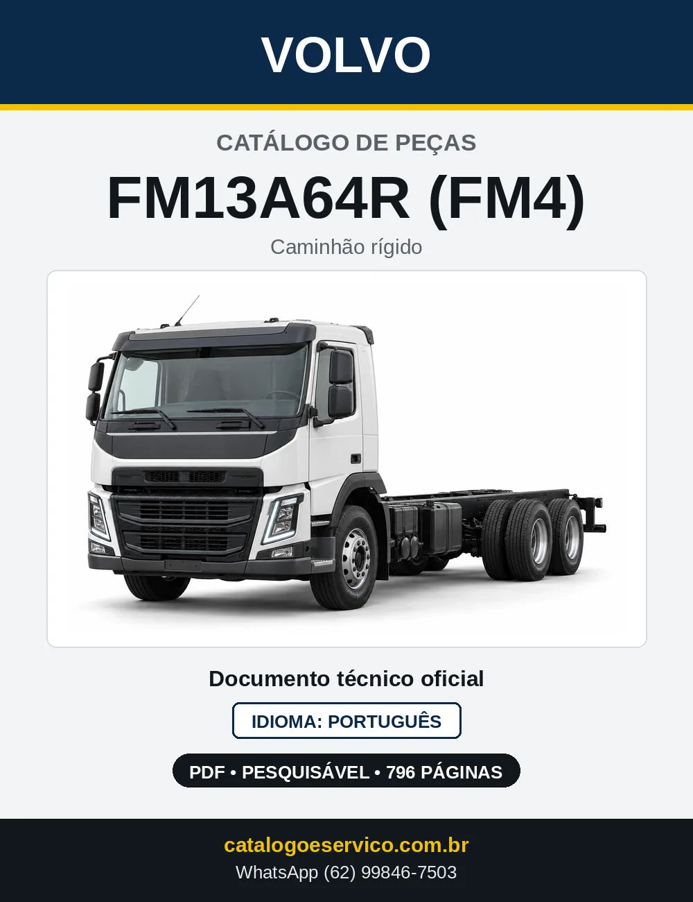 Capa do Catálogo de Peças Volvo FM13A64R (FM4) – caminhão