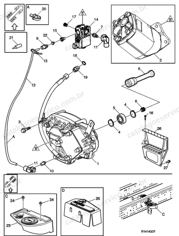 Vista explodida – transmissão – Catálogo de Peças Volvo FM (4)