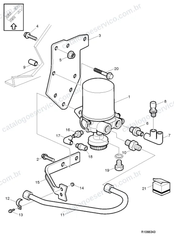 Vista explodida – freio – Catálogo de Peças Volvo FM9 42T