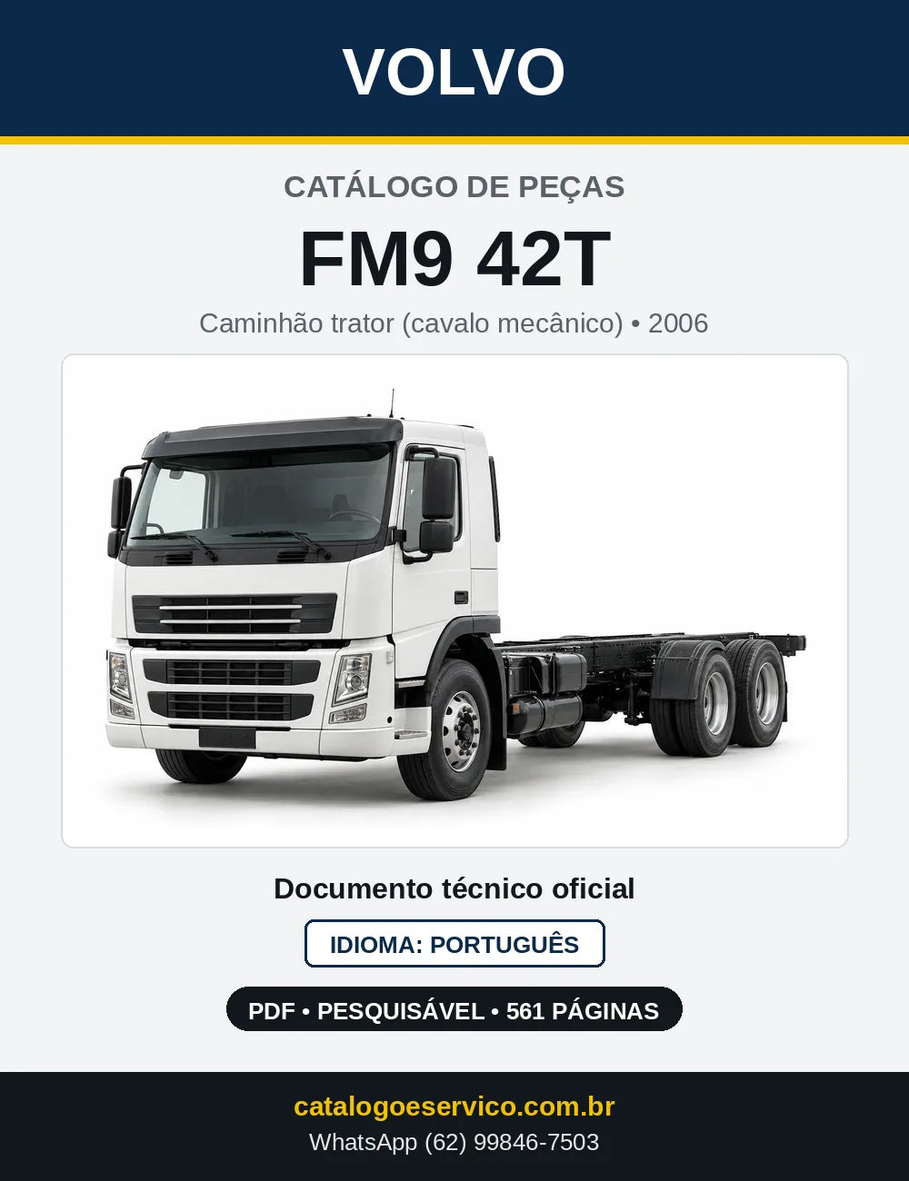 Capa do Catálogo de Peças Volvo FM9 42T – caminhão