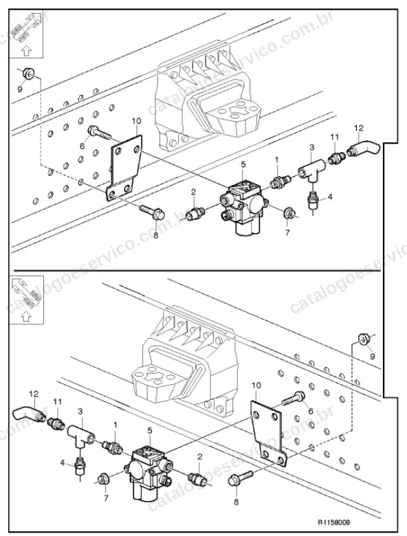 Vista explodida – freio – Catálogo de Peças Volvo FM9 84R