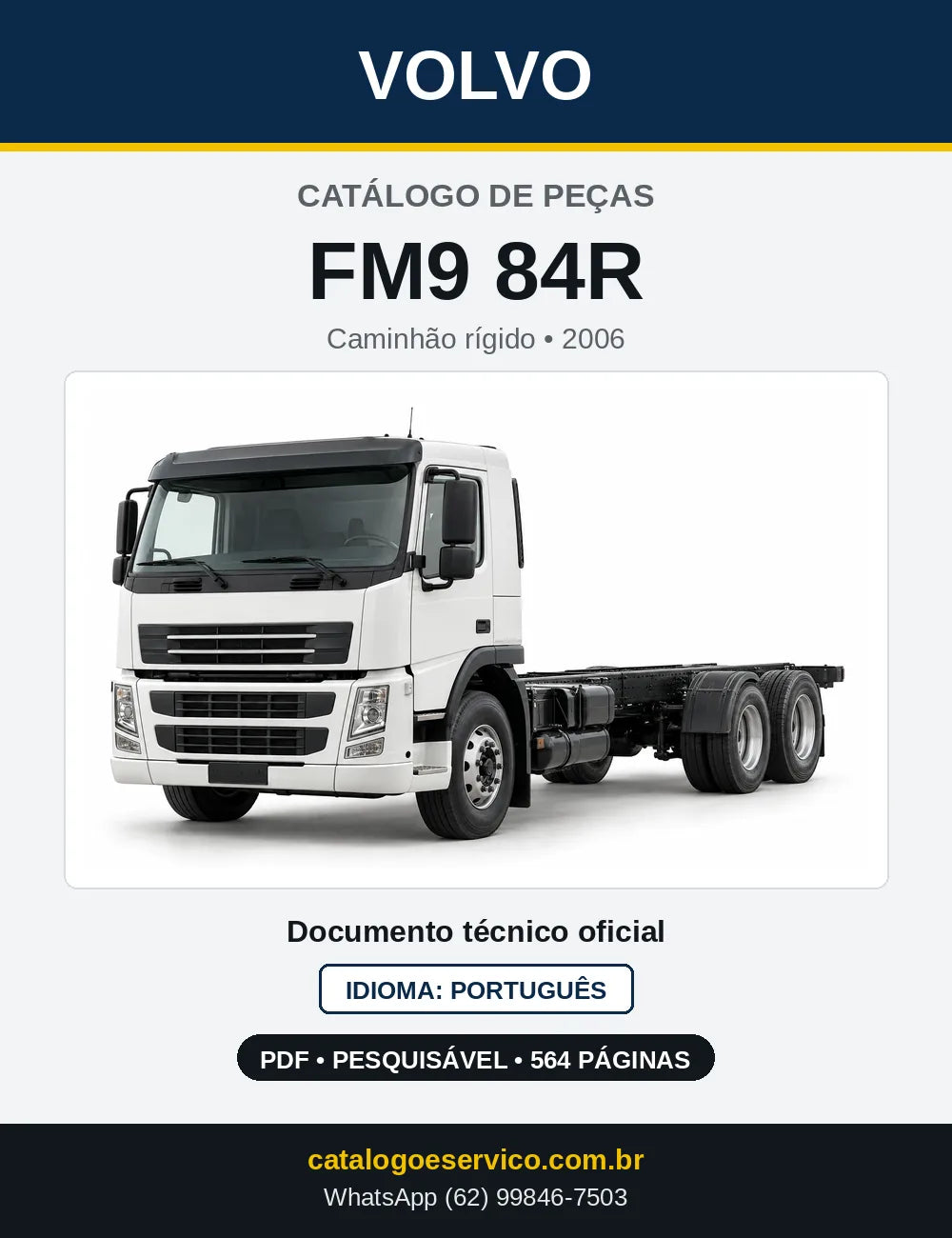 Capa do Catálogo de Peças Volvo FM9 84R – caminhão