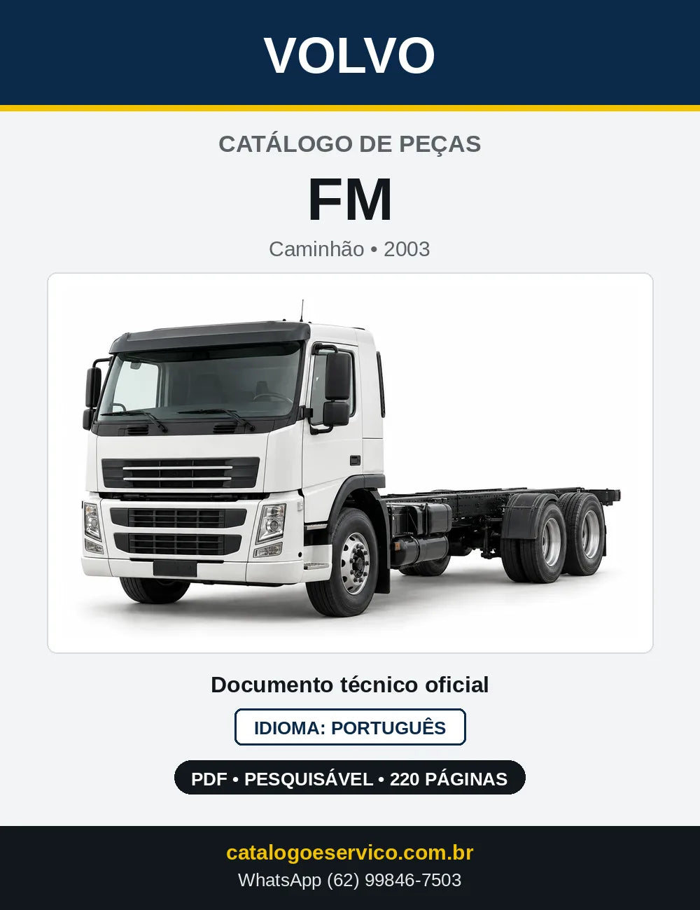 Capa do Catálogo de Peças Volvo FM – caminhão