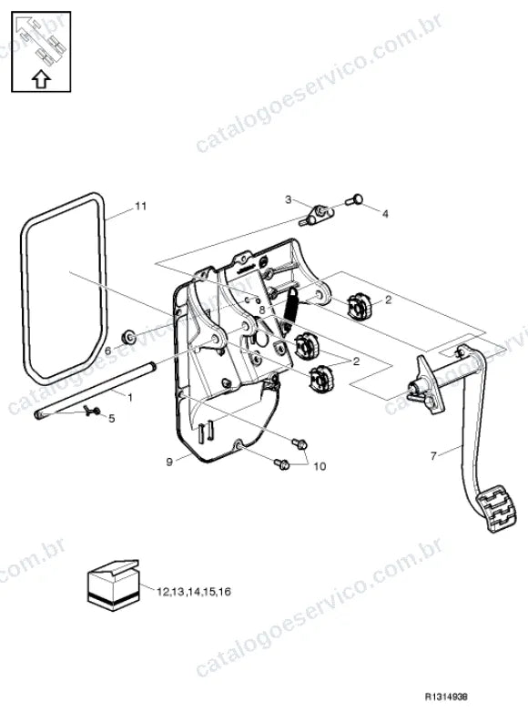 Vista explodida – freio – Catálogo de Peças Volvo FMX1182R