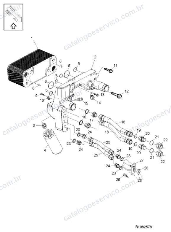 Vista explodida – transmissão – Catálogo de Peças Volvo FMXB144R