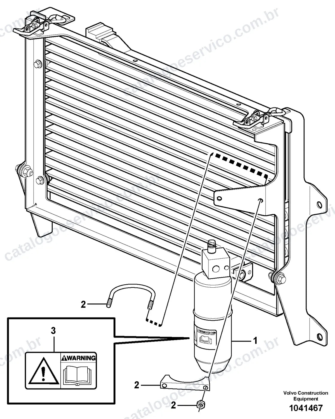 Vista explodida – cabine, carroceria e acessórios – Catálogo de Peças Volvo L50H
