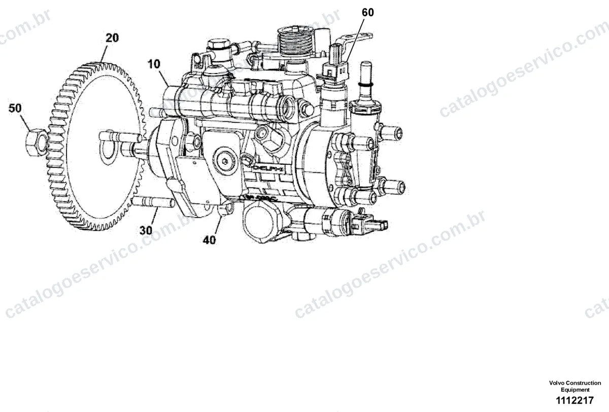 Vista explodida – motor – Catálogo de Peças Volvo MCT125D