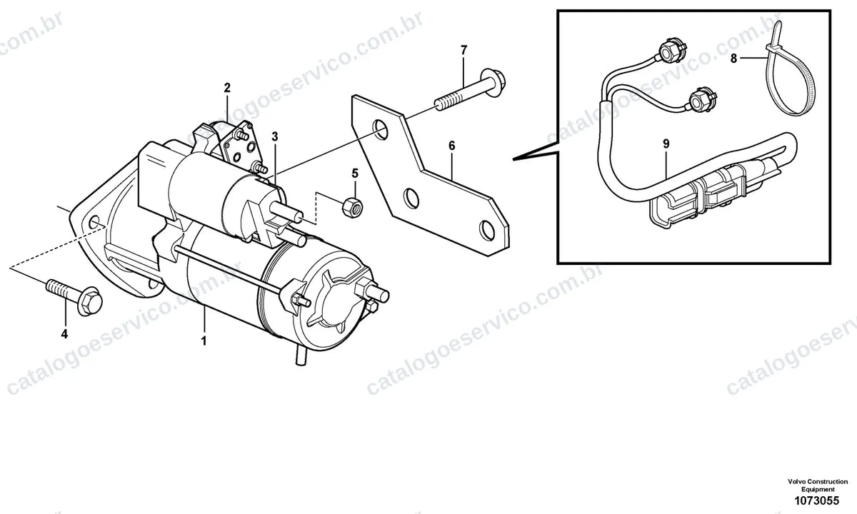 Vista explodida – sistema elétrico e eletrônico – Catálogo de Peças Volvo P6870D