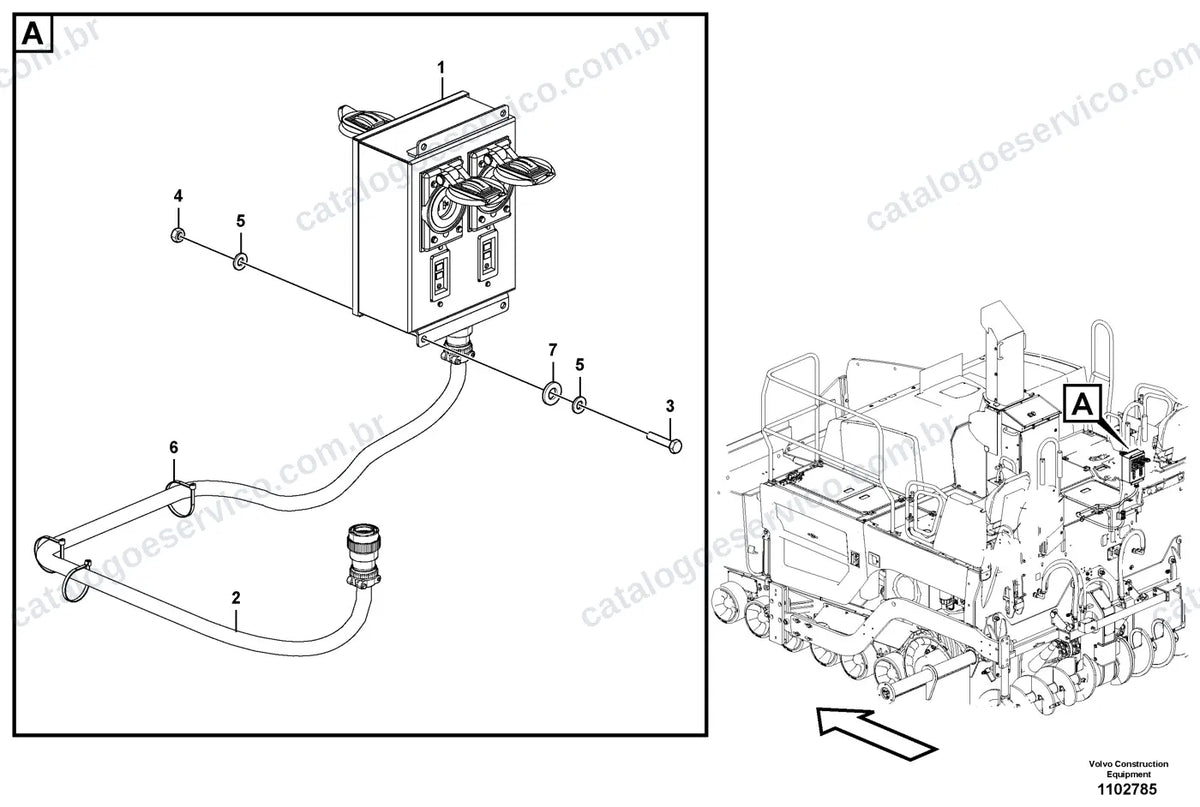Vista explodida – sistema elétrico e eletrônico – Catálogo de Peças Volvo P7110B