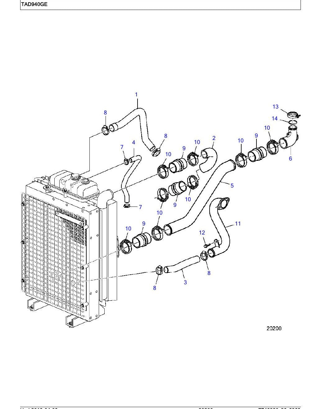 Catálogo de Peças Volvo Penta TAD940GE TAD941GE Motor - página estratégica 2