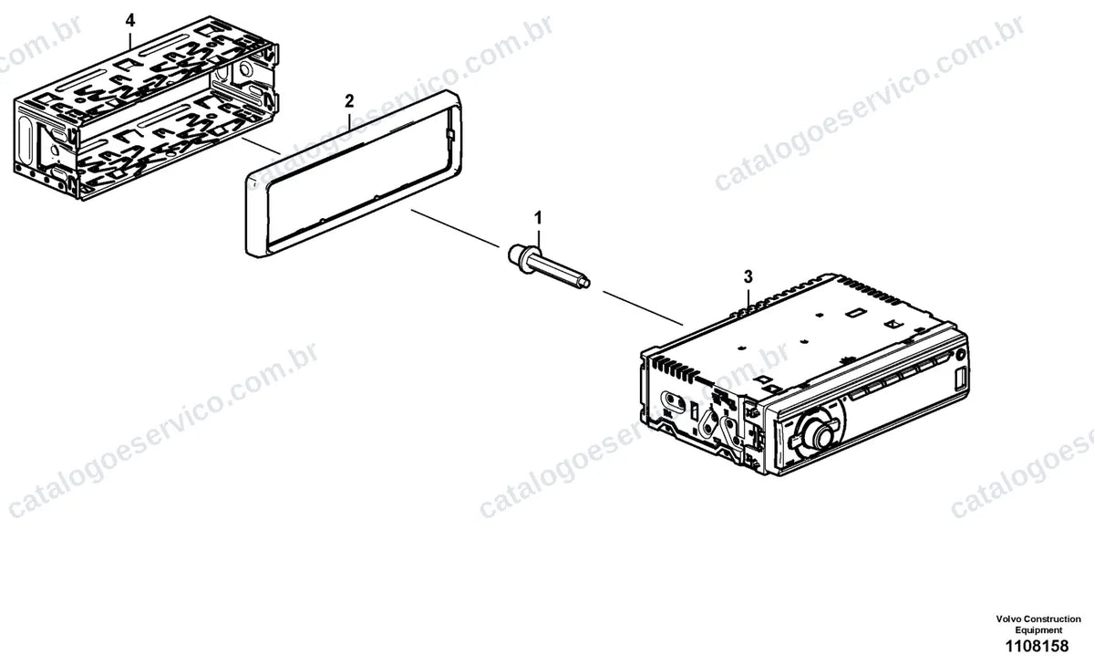 Vista explodida – sistema elétrico e eletrônico – Catálogo de Peças Volvo SD125B