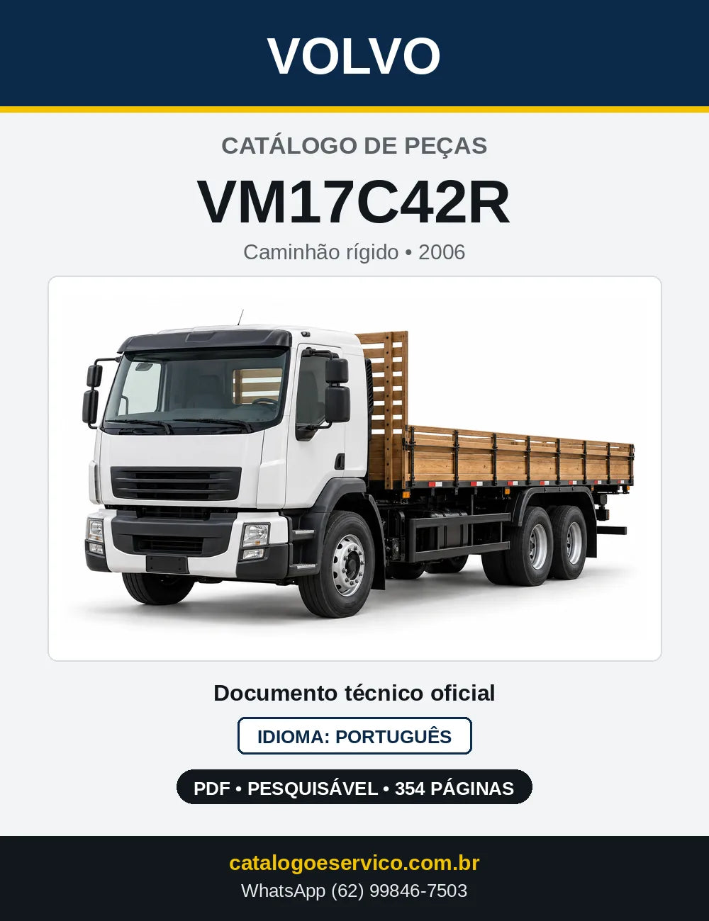 Capa do Catálogo de Peças Volvo VM17C42R – caminhão