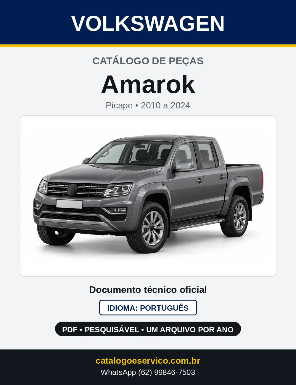 Catálogo de Peças VW Amarok (2010 a 2024) — capa