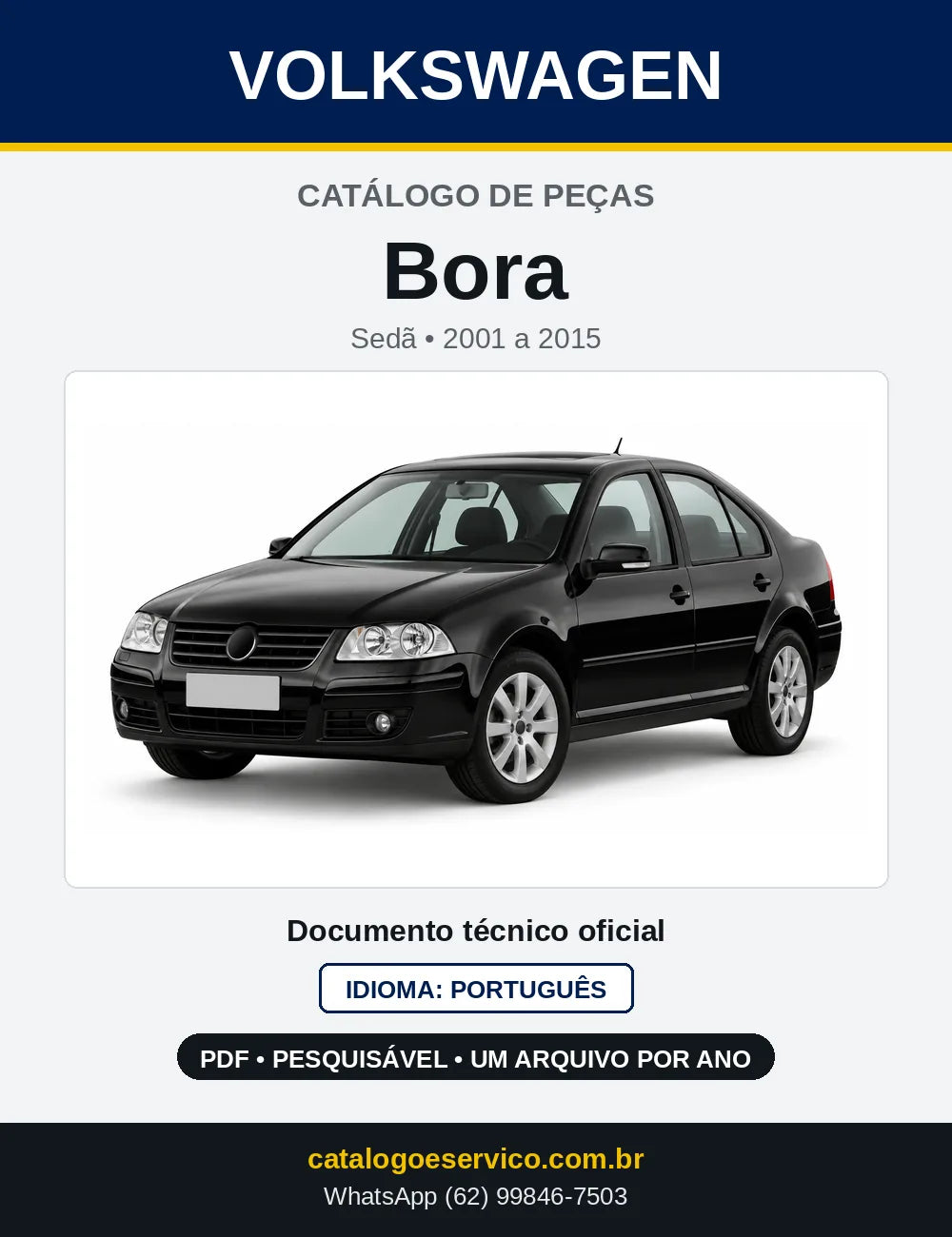 Catálogo de Peças VW Bora (2001 a 2015) — capa