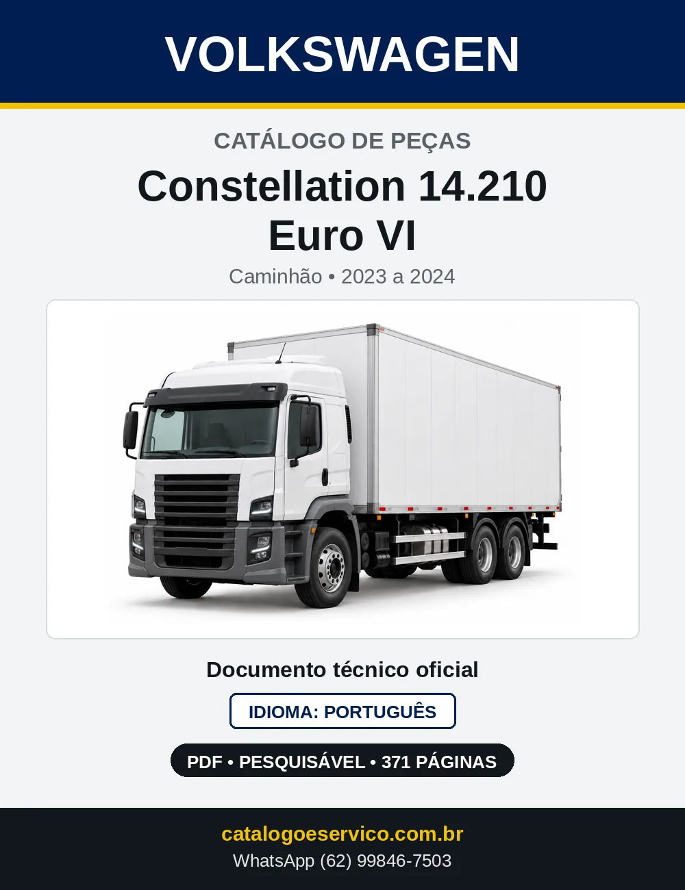 Catálogo de Peças VW Constellation 14.210 Euro VI (2023 a 2024) — capa