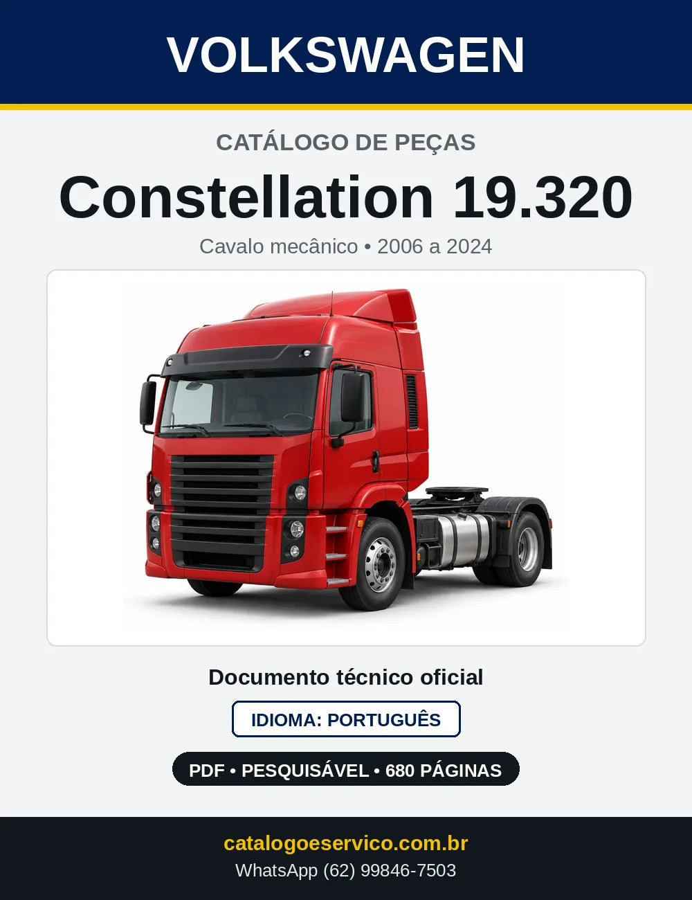 Catálogo de Peças VW Constellation 19.320 (2006 a 2024) — capa