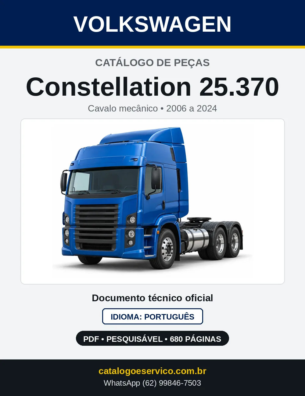 Catálogo de Peças VW Constellation 25.370 (2006 a 2024) — capa