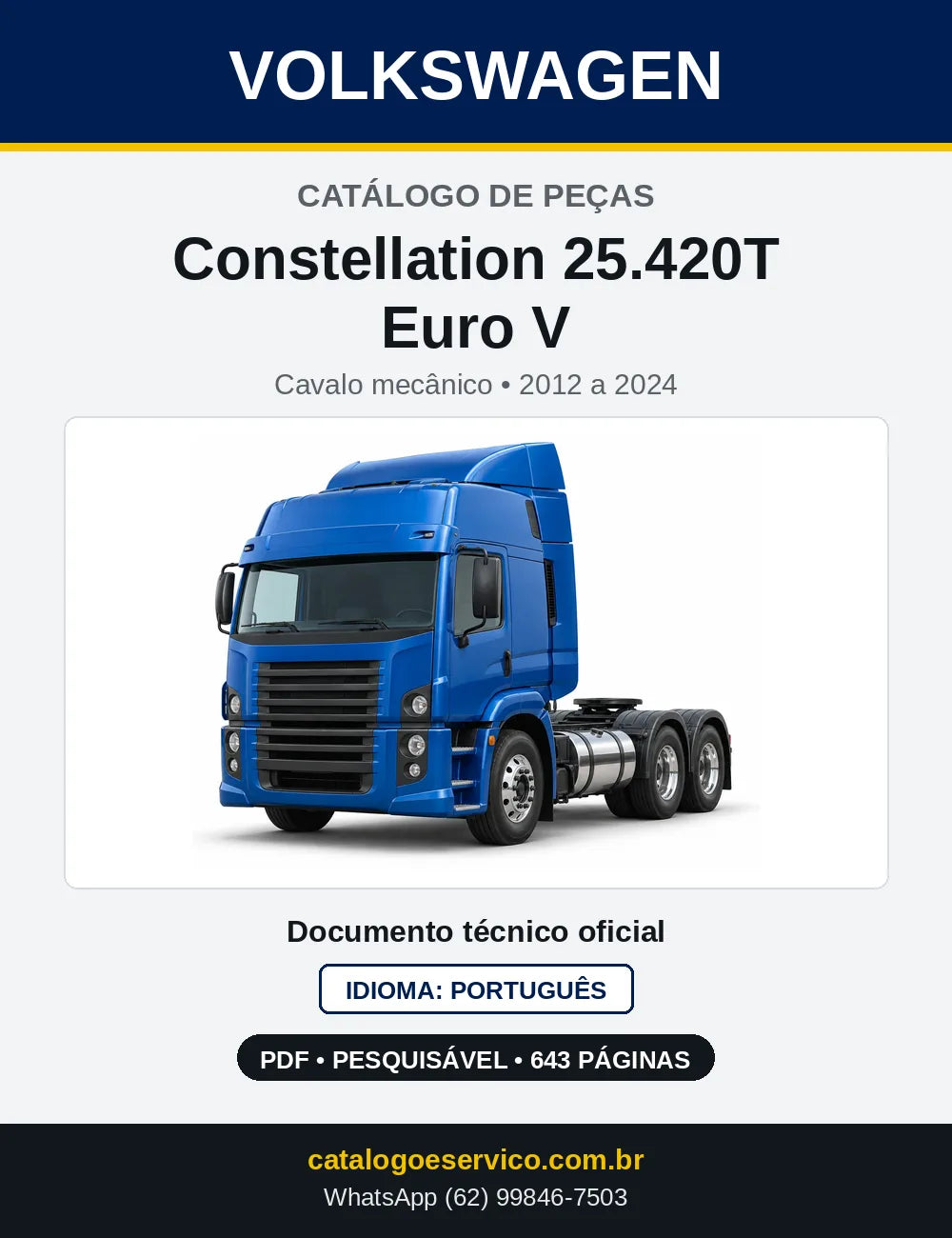 Catálogo de Peças VW Constellation 25.420T Euro V (2012 a 2024) — capa