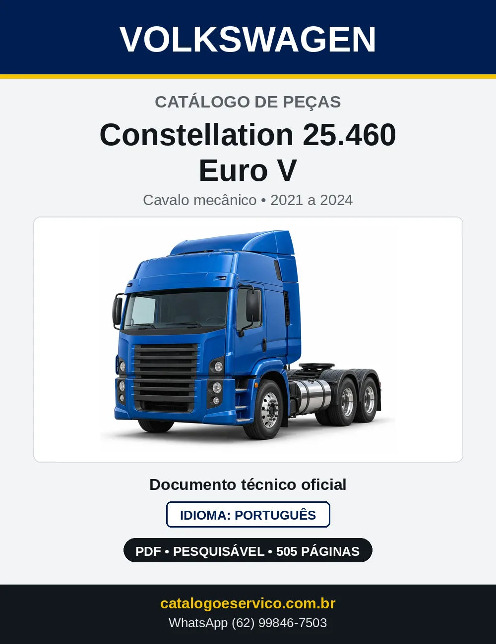 Catálogo de Peças VW Constellation 25.460 Euro V (2021 a 2024) — capa