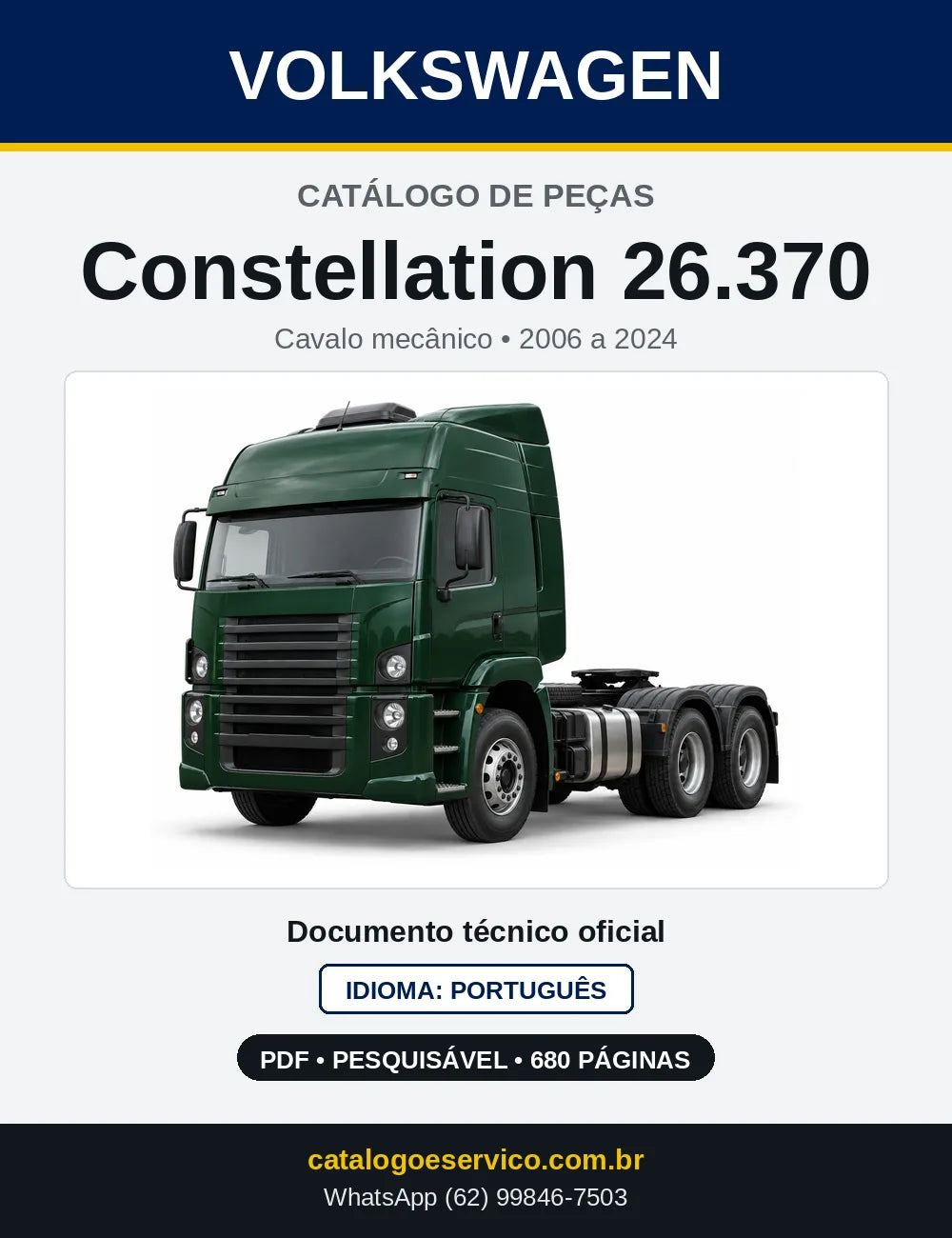 Catálogo de Peças VW Constellation 26.370 (2006 a 2024) — capa